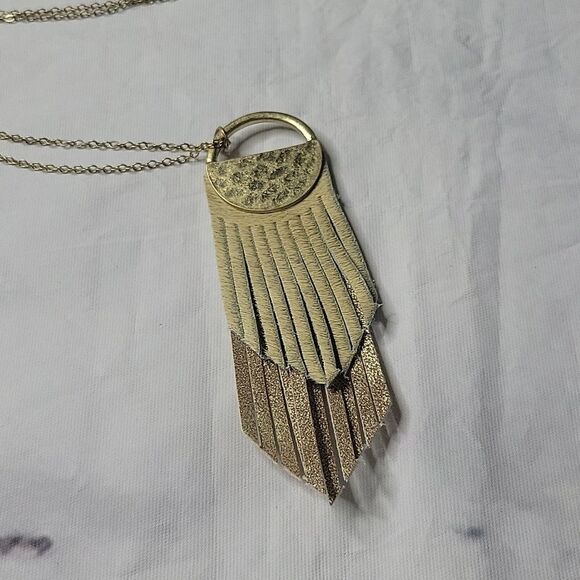 Velvet Leather Tassel Necklace - Picture 2 of 3